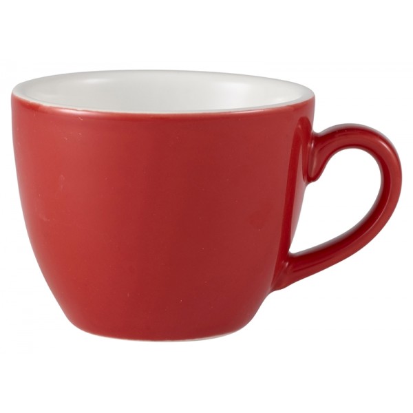 Royal Genware Bowl Shaped Cup 9cl Red (Pack of 6)