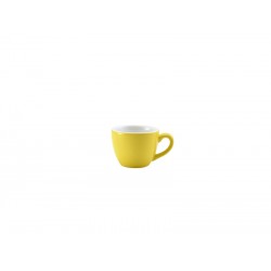 Genware Porcelain Yellow Bowl Shaped Cup 9cl/3oz (Pack of 6)