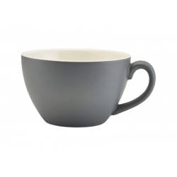 Matt Grey Porcelain Bowl Shaped Cup 34cl/12oz (Pack of 6)