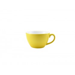 Genware Porcelain Yellow Bowl Shaped Cup 34cl/12oz (Pack of 6)