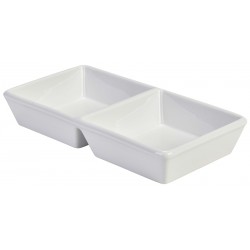 Royal Genware Square Double Dish 25x13x4cm (Pack of 4)