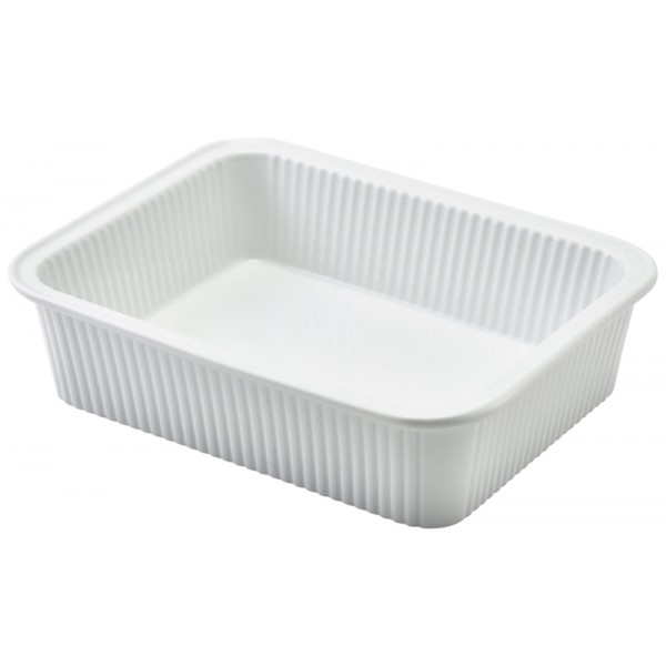 Royal Genware Fluted Rectangular Dish 20.5 x 16.5 x 5cm (Pack of 3)