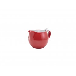 GenWare Porcelain Red Teapot with St/St Lid & Infuser 50cl/17.6oz (Pack of 6)