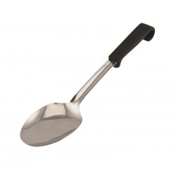 Genware Plastic Handle Spoon Plain Black Full 34cm/Handle 23cm, 4.9cl