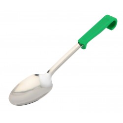 Genware Plastic Handle Spoon Plain Green Full 34cm/Handle 23cm, 4.9cl