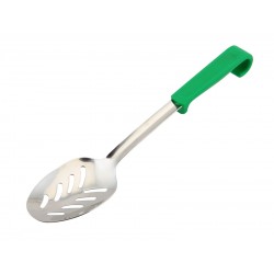 Genware Plastic Handle Spoon Slotted Green