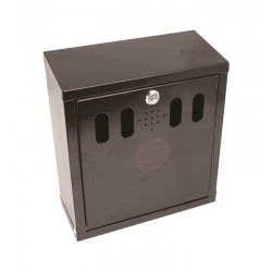 Genware Black Wall-Mounted Outdoor Ashtray 26 (W) x 28 (H) x 15.5 (D) cm