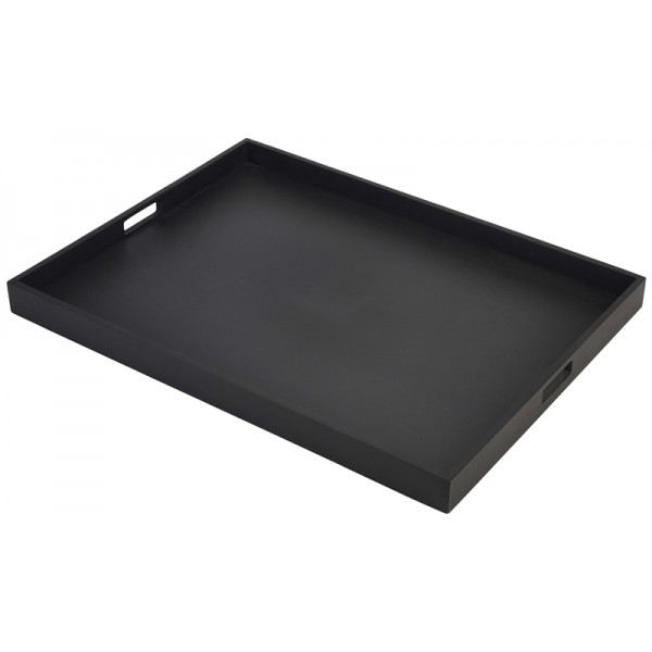 Solid Black Butlers Tray 64X48X4.5cm