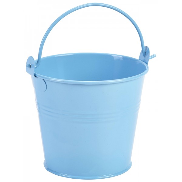 Galvanised Steel Serving Bucket 10cm Dia Blue