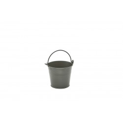 Galvanised Steel Serving Bucket 10cm Dia Dark Olive