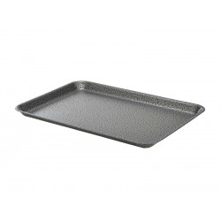 Galvanised Steel Tray 37x26.5x2cm Hammered Silver