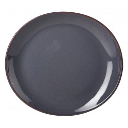 Terra Stoneware Rustic Blue Oval Plate 21x19cm (pack of 6)