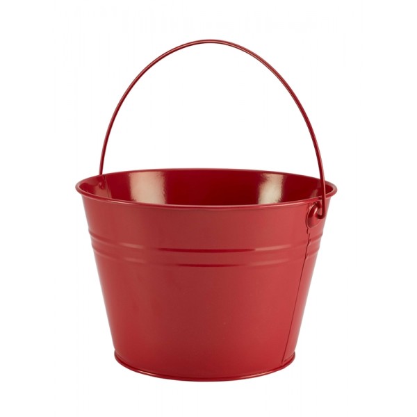 Stainless Steel Serving Bucket 25cm Dia. Red 17cm (H)