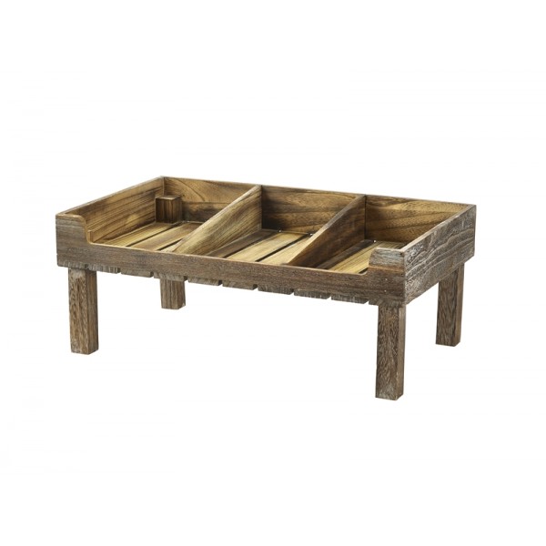 Rustic Wooden Display Crate Stand 53x32x21cm
