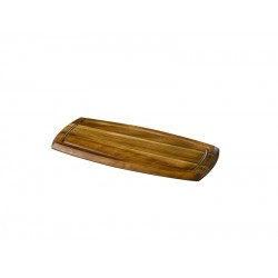 Genware Acacia Wood Serving Board 36X18X2cm Reversible - Recess' 84mm dia